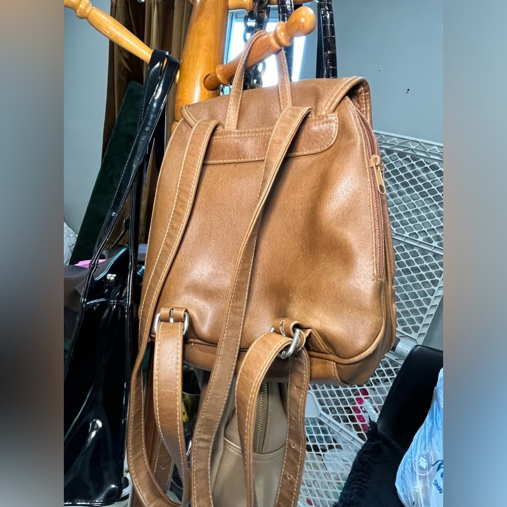 Vintage Mini Leather Backpack - image 2